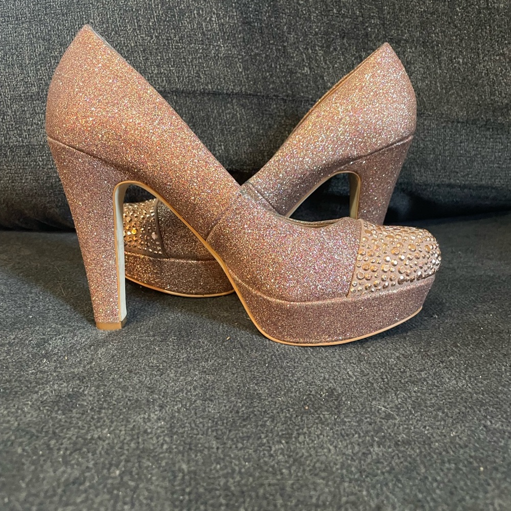 Gianni Bini Pink Glitter Heels 7.5
